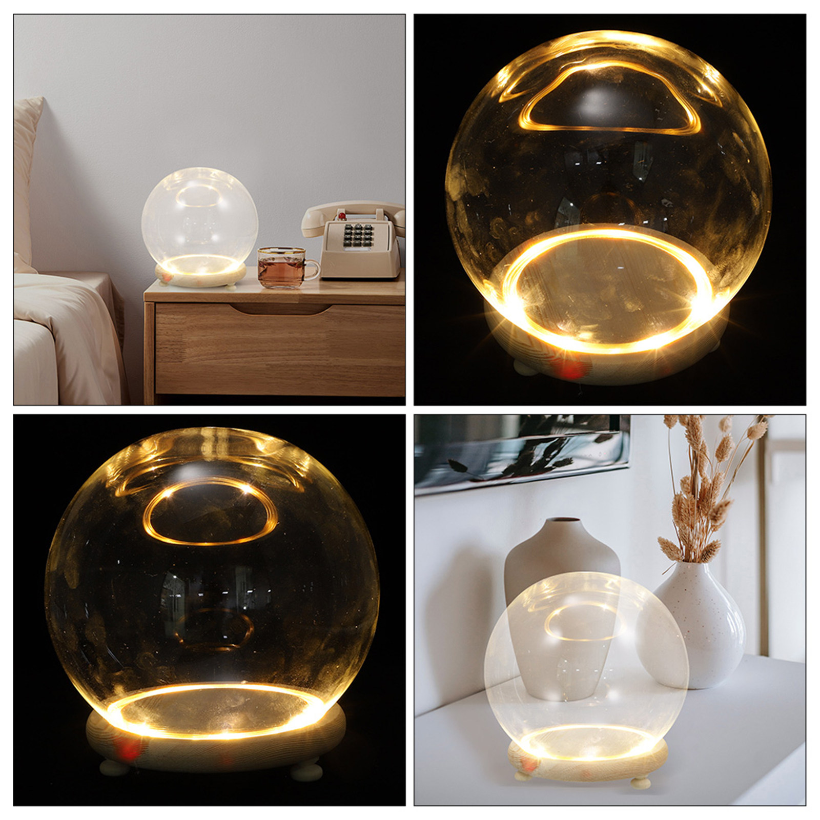 Plastic Dome Clear - Glass Cover with Wood Base Preserved